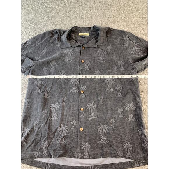 Tommy Bahama Mens Shirt Button Down 100% Silk Gray Palms Tropical Resort XL - Picture 5 of 7